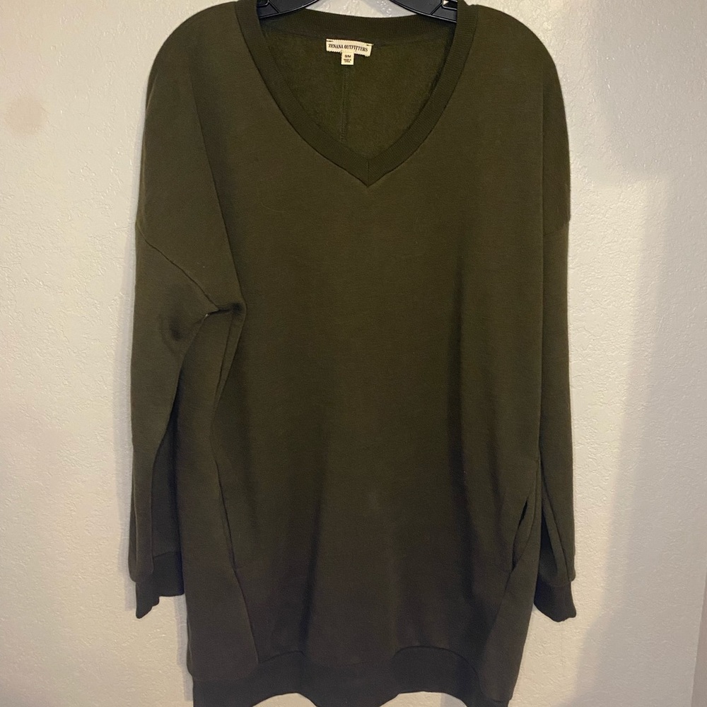 Army green sweater dress